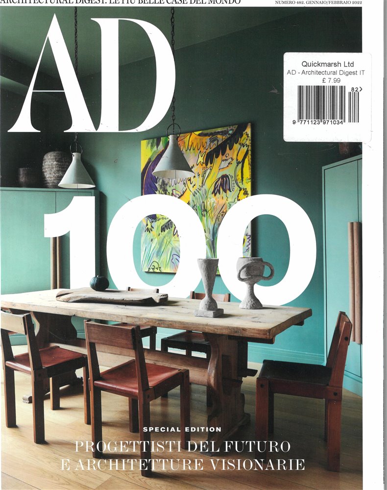 Architectural Digest Italian Magazine Issue NO 482