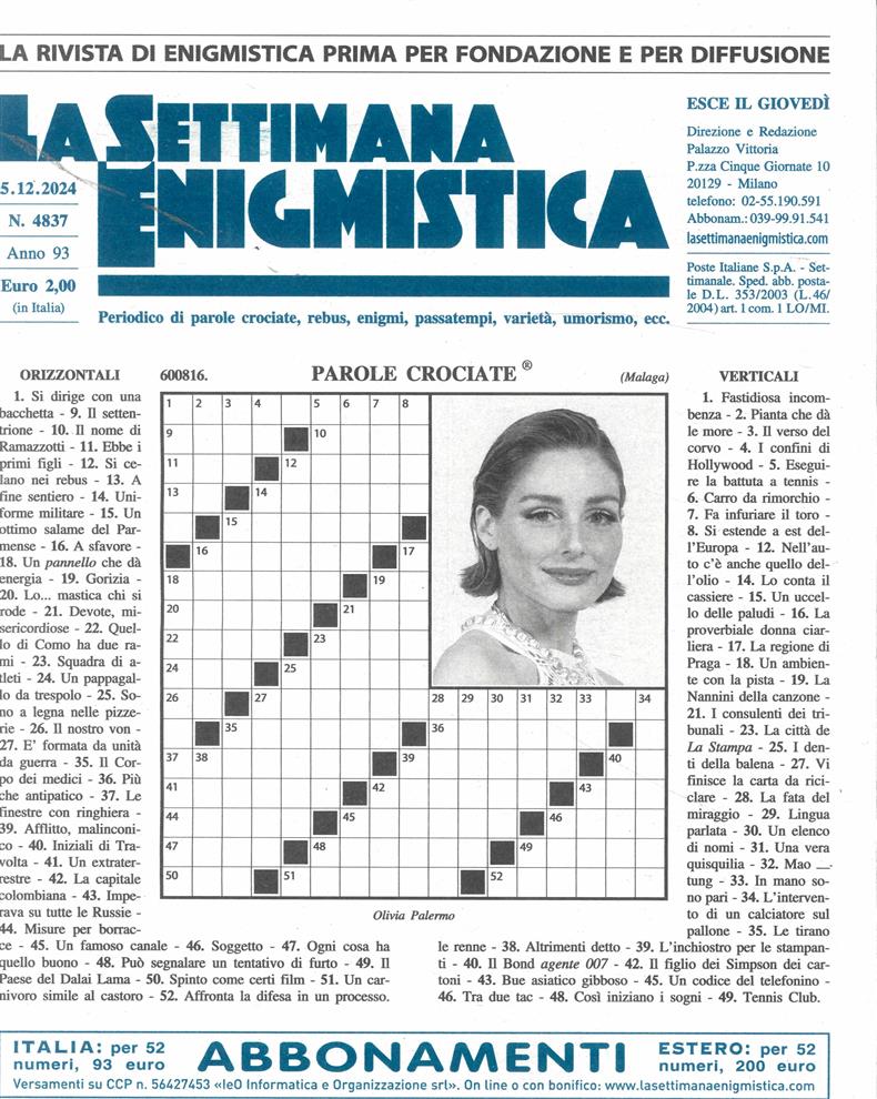 La Settimana Enigmistica - NO 4837