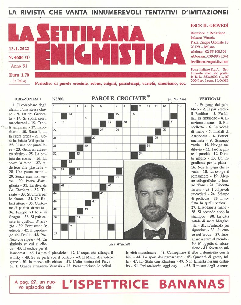 La Settimana Enigmistica Magazine Issue NO 4686