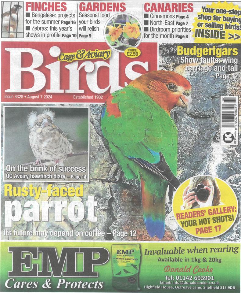 Cage and Aviary Birds - 07/08/2024