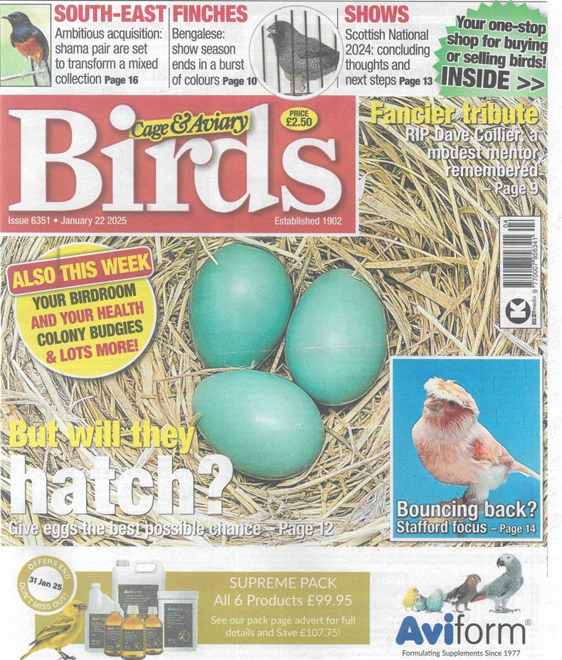 Cage and Aviary Birds - 22/01/2025