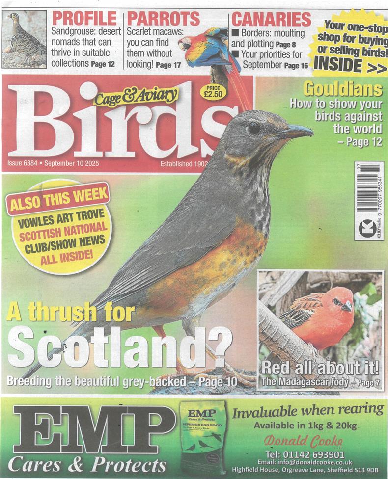 Cage and Aviary Birds - 10/09/2025