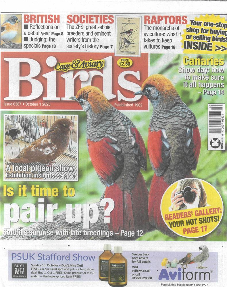 Cage and Aviary Birds - 01/10/2025