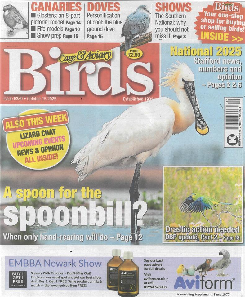 Cage and Aviary Birds - 15/10/2025