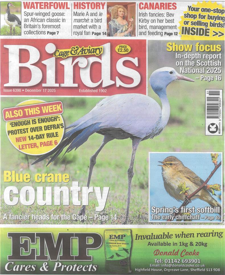 Cage and Aviary Birds - 17/12/2025