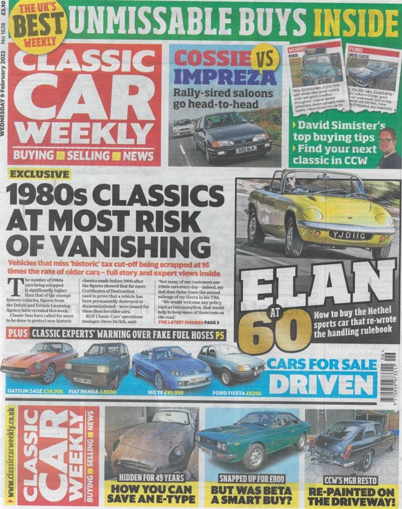 Classic Car Weekly Magazine Issue 09/02/2022