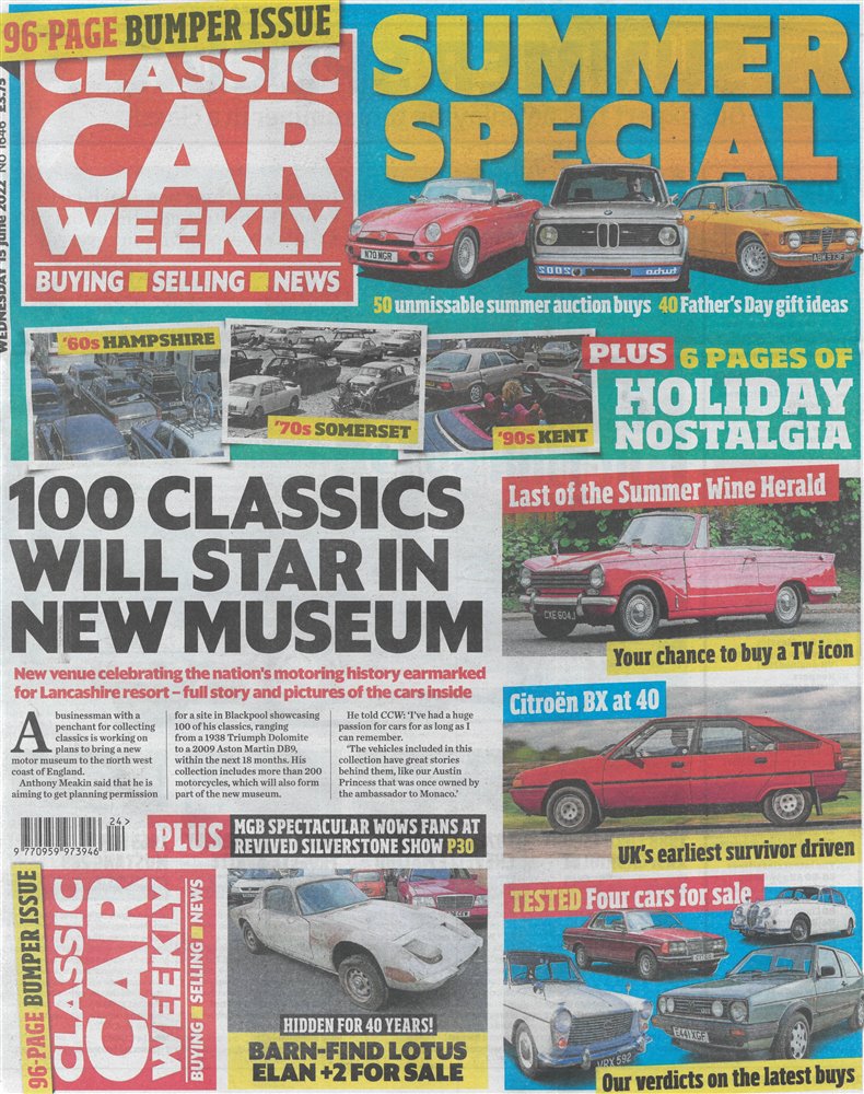 Classic Car Weekly Magazine Issue 15/06/2022