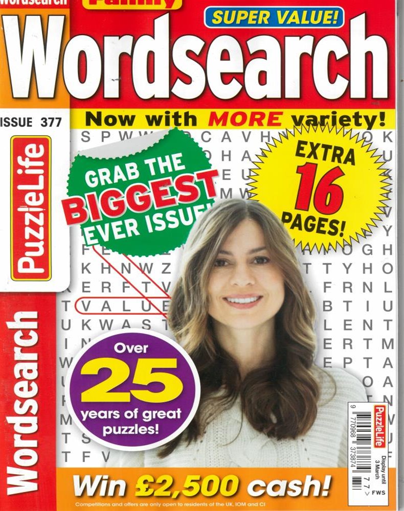 Family Wordsearch Magazine Issue NO 377