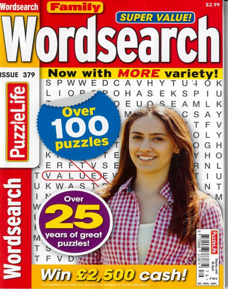 Family Wordsearch Magazine Issue NO 379