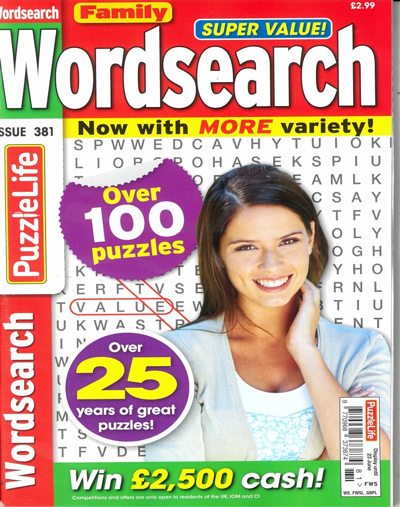 Family Wordsearch Magazine Issue NO 381