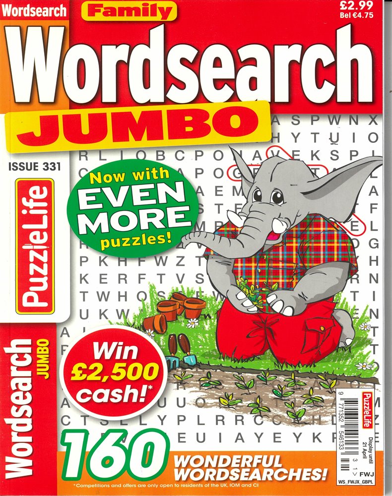 Family Wordsearch Jumbo Magazine Issue NO 331