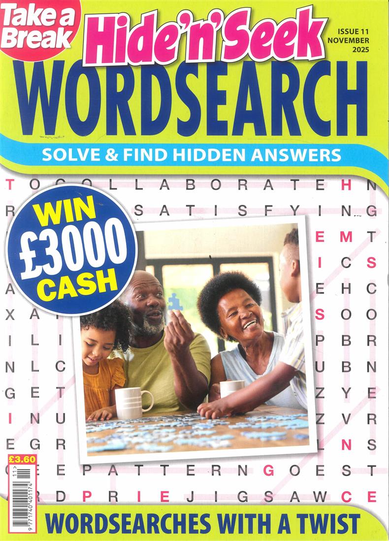 Take a Break Hide n Seek Wordsearch - NO 11