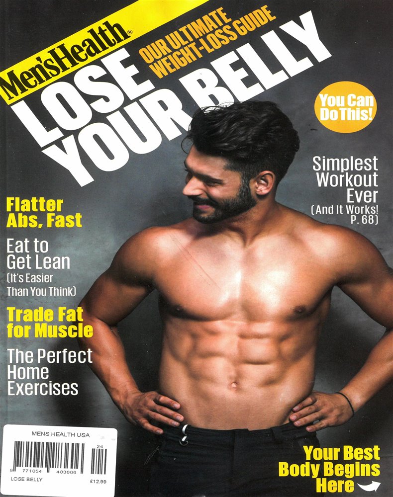 Men's Health USA Magazine Issue LOSE BELLY