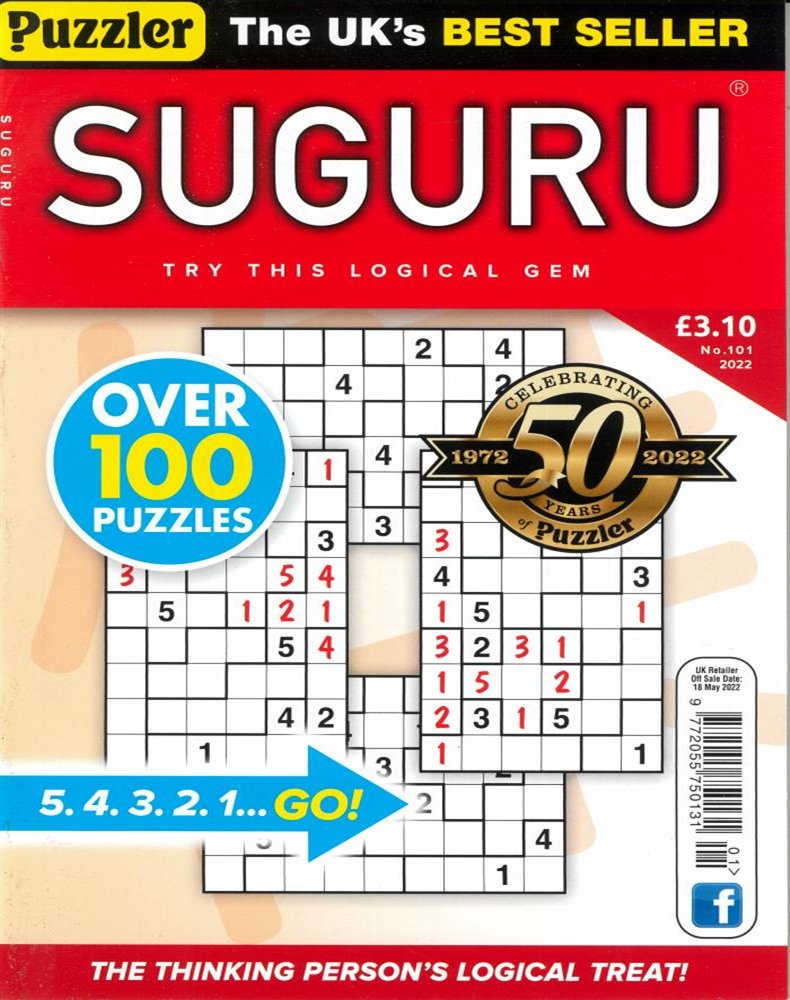 Puzzler Suguru Magazine Issue NO 101