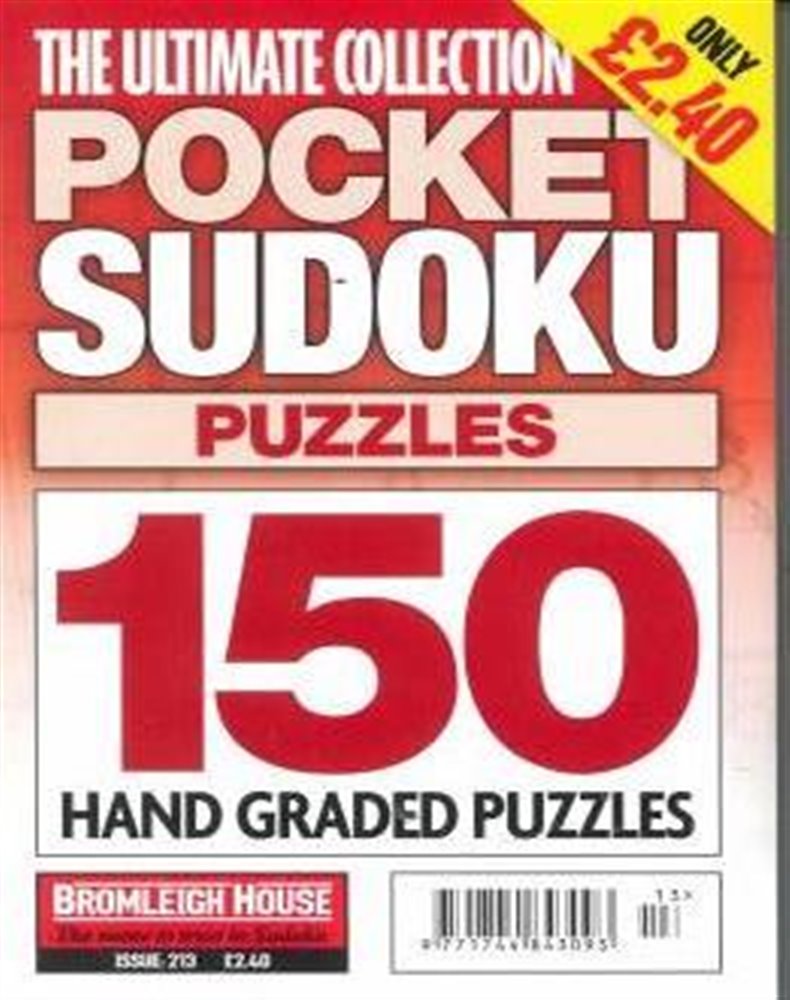 The Ultimate Collection Pocket Sudoku Puzzles Magazine Issue NO 213