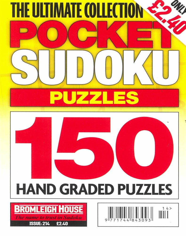 The Ultimate Collection Pocket Sudoku Puzzles Magazine Issue NO 214
