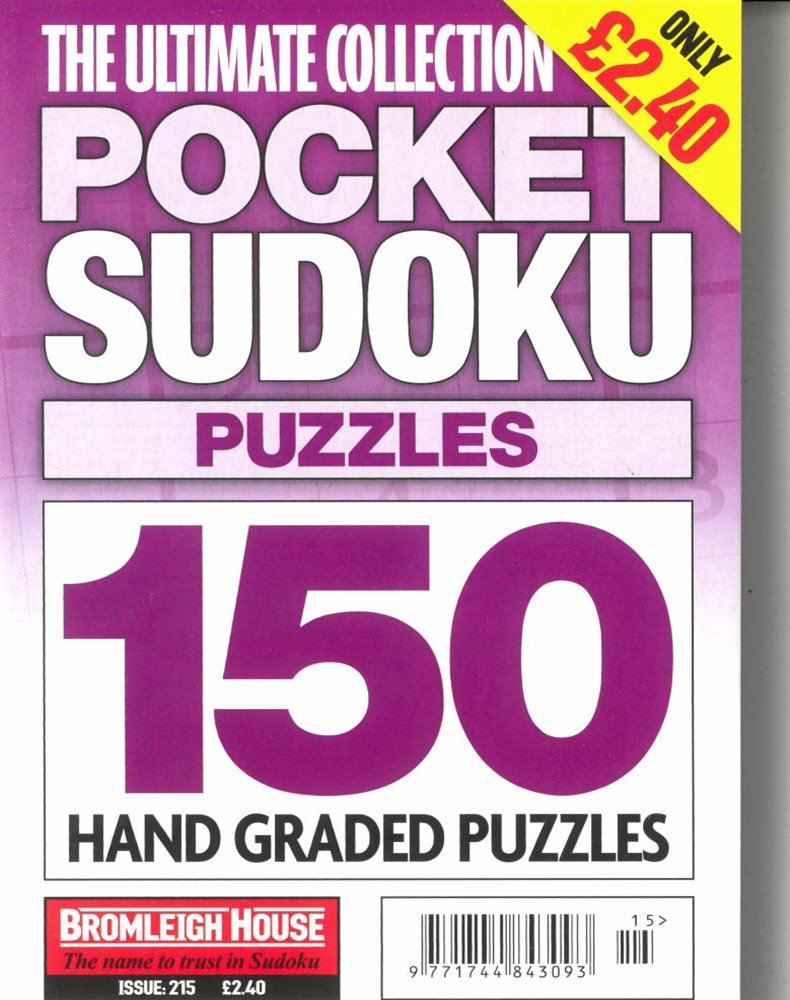 The Ultimate Collection Pocket Sudoku Puzzles Magazine Issue NO 215
