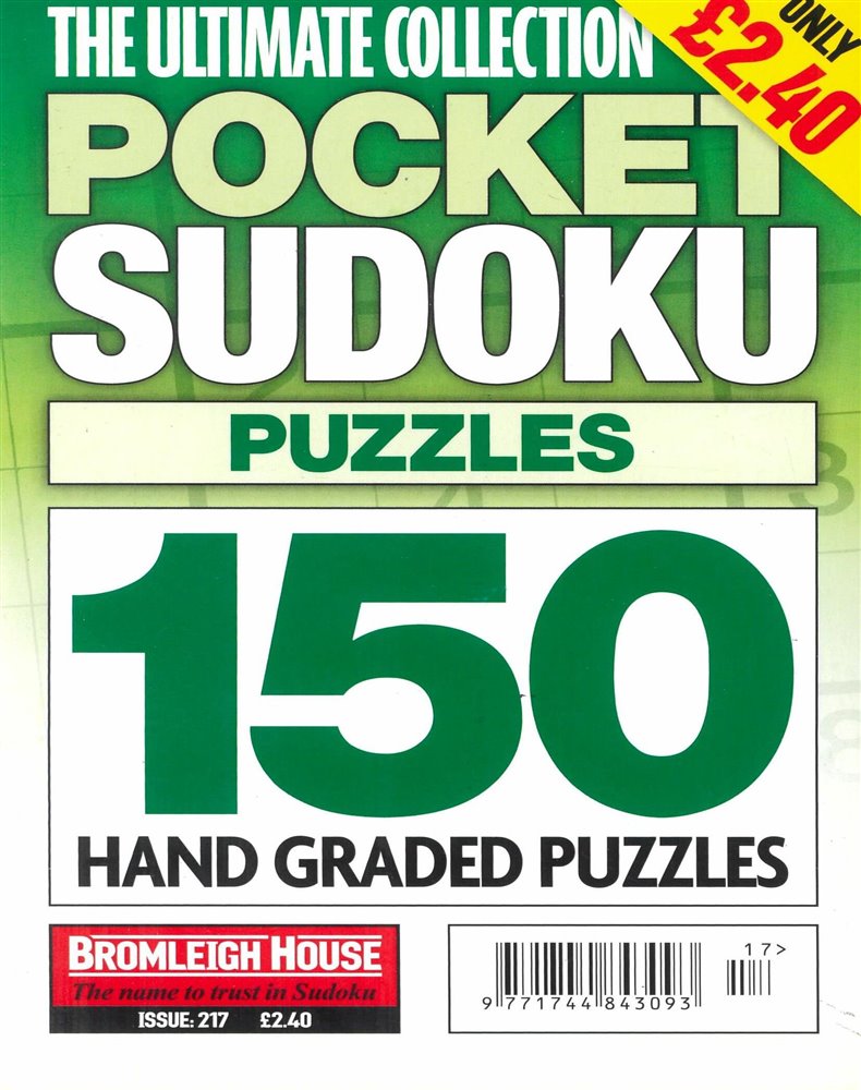 The Ultimate Collection Pocket Sudoku Puzzles Magazine Issue NO 217