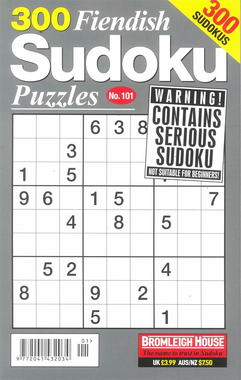300 Fiendish Sudoku Puzzles - NO 101