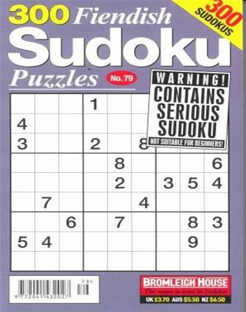 300 Fiendish Sudoku Puzzles Magazine Issue NO 79