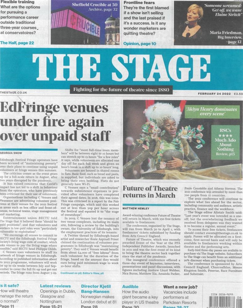The Stage Magazine Issue 24/02/2022