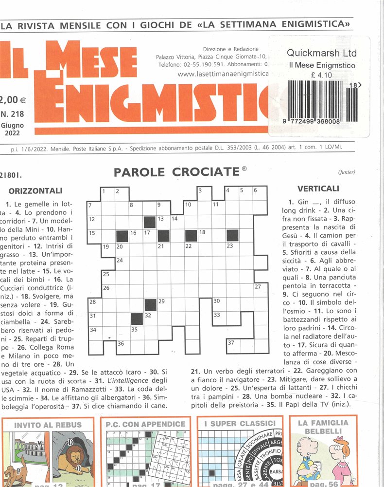 Il Mese Enigmistico Magazine Issue NO 18