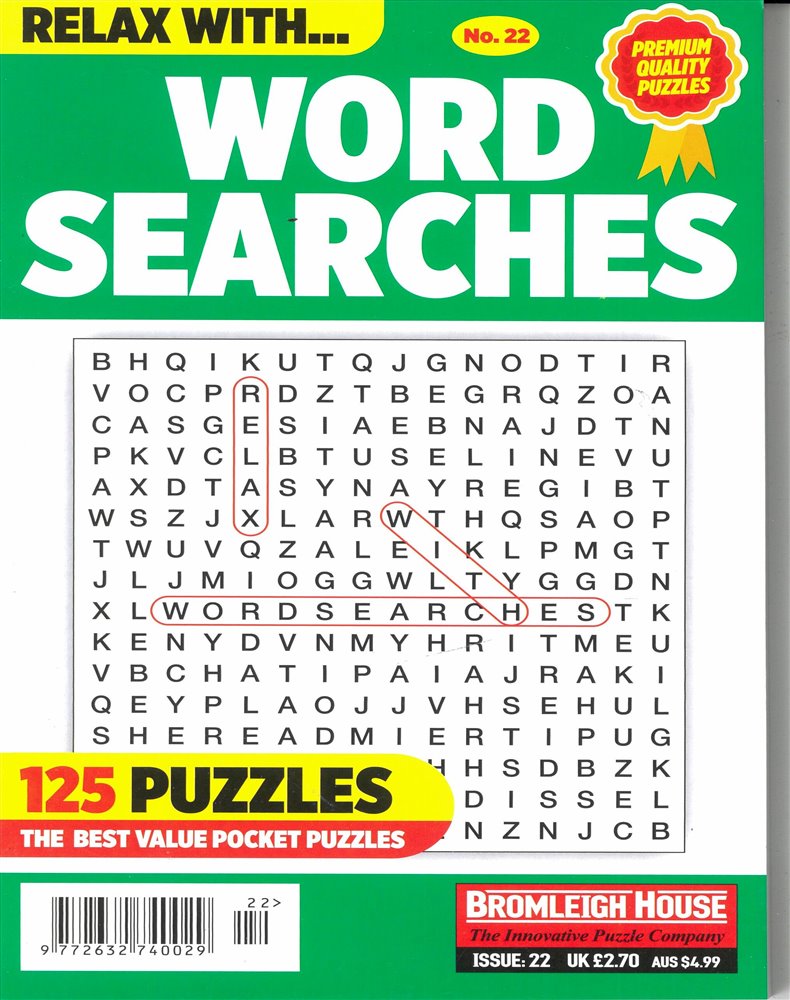Relax With Wordsearches Magazine Issue NO 22