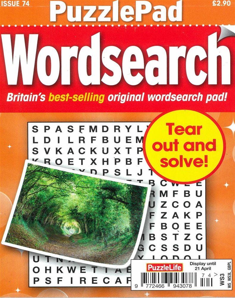 Puzzlelife PuzzlePad Wordsearch Magazine Issue NO 74