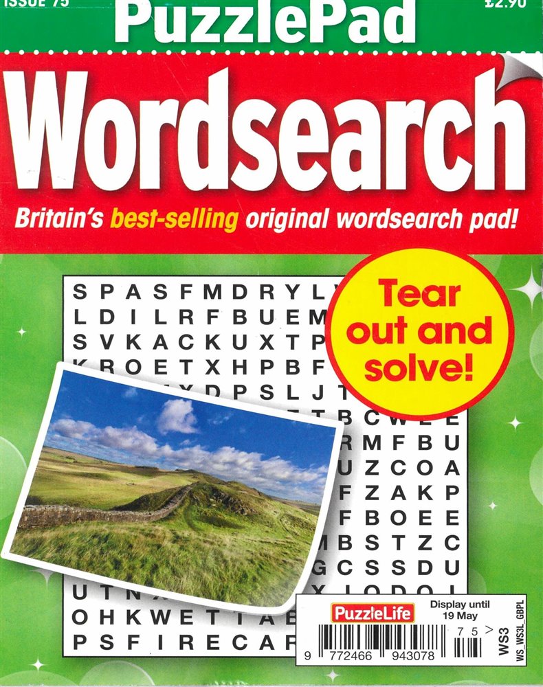 Puzzlelife PuzzlePad Wordsearch Magazine Issue NO 75
