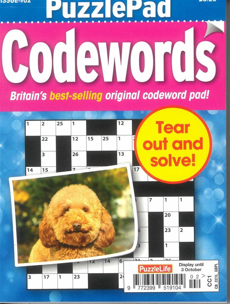 Puzzlelife PuzzlePad Codewords - NO 102