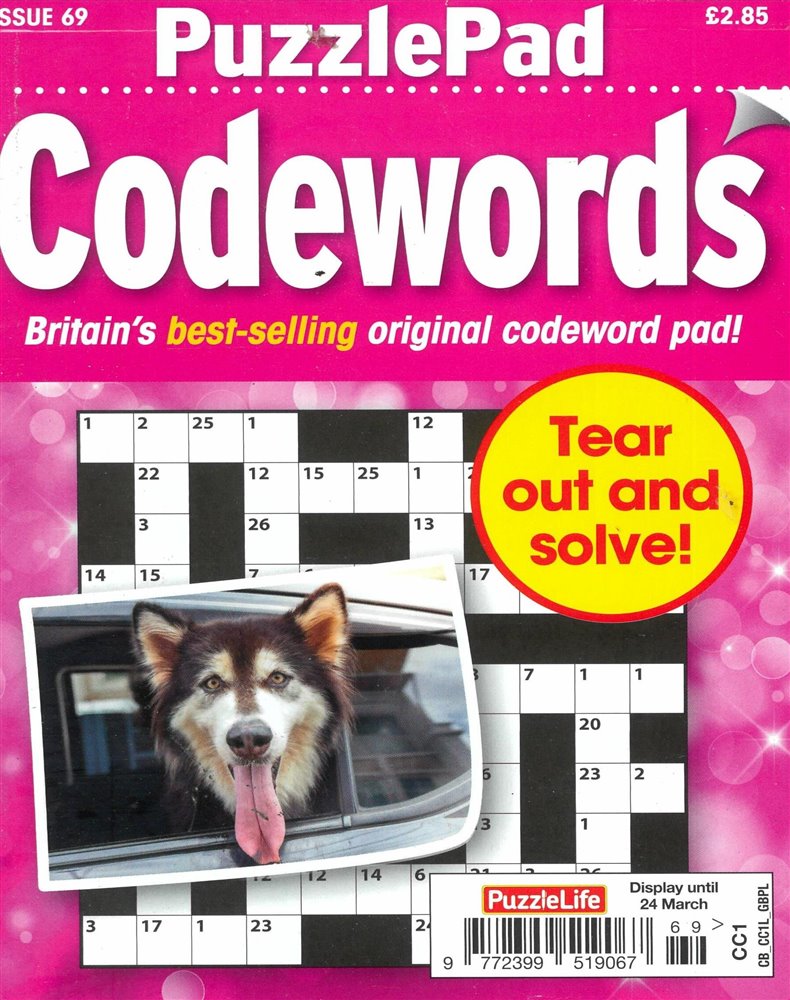 Puzzlelife PuzzlePad Codewords Magazine Issue NO 69