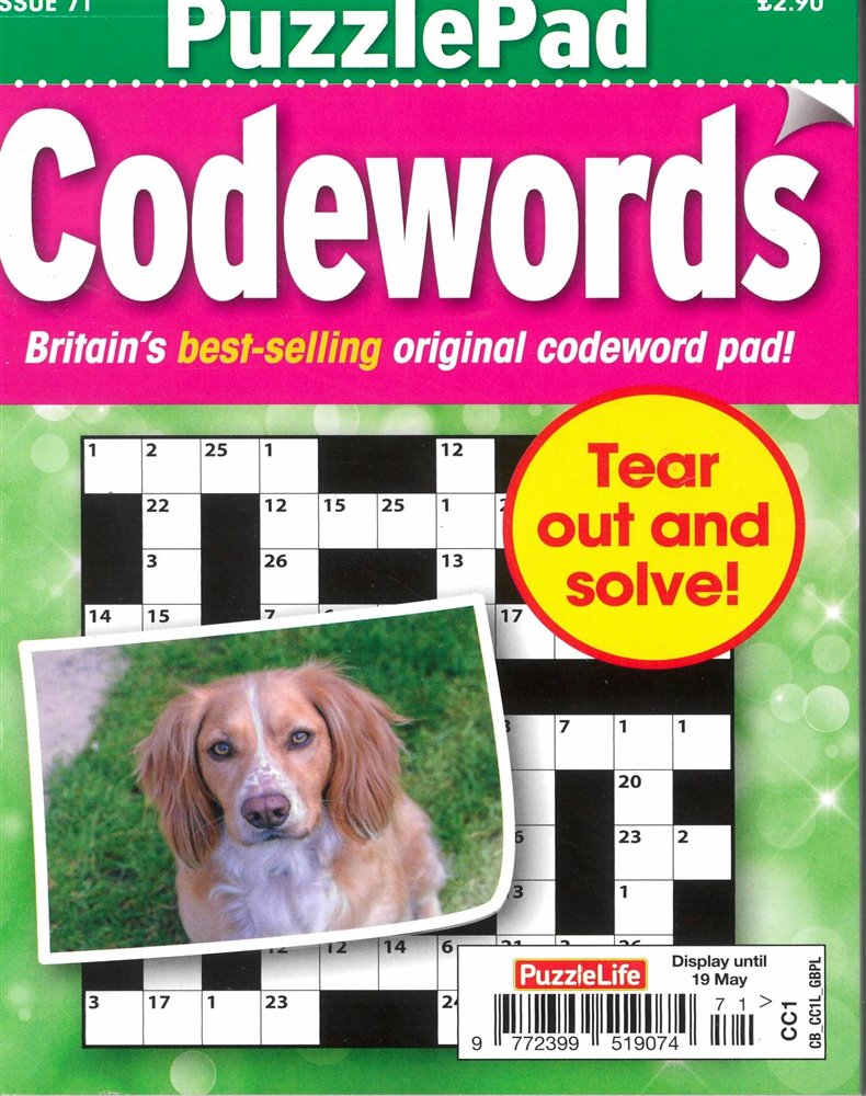 Puzzlelife PuzzlePad Codewords Magazine Issue NO 71