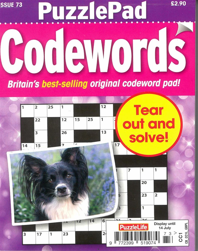Puzzlelife PuzzlePad Codewords Magazine Issue NO 73