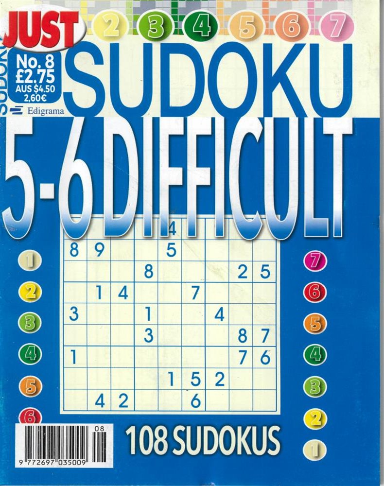 Just Sudoku Difficult Magazine Issue NO 8