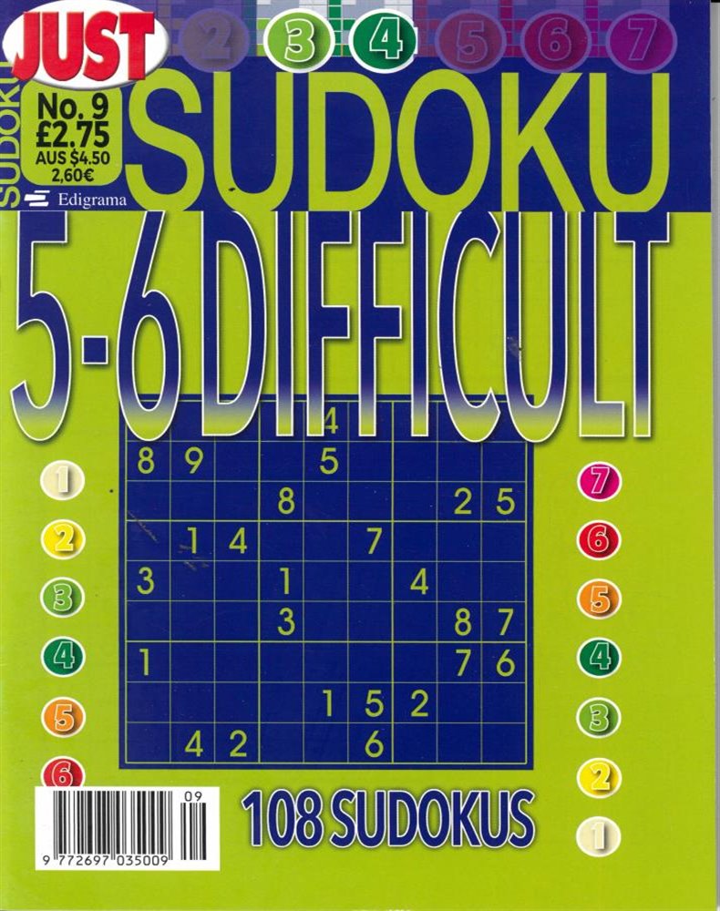 Just Sudoku Difficult Magazine Issue NO 9