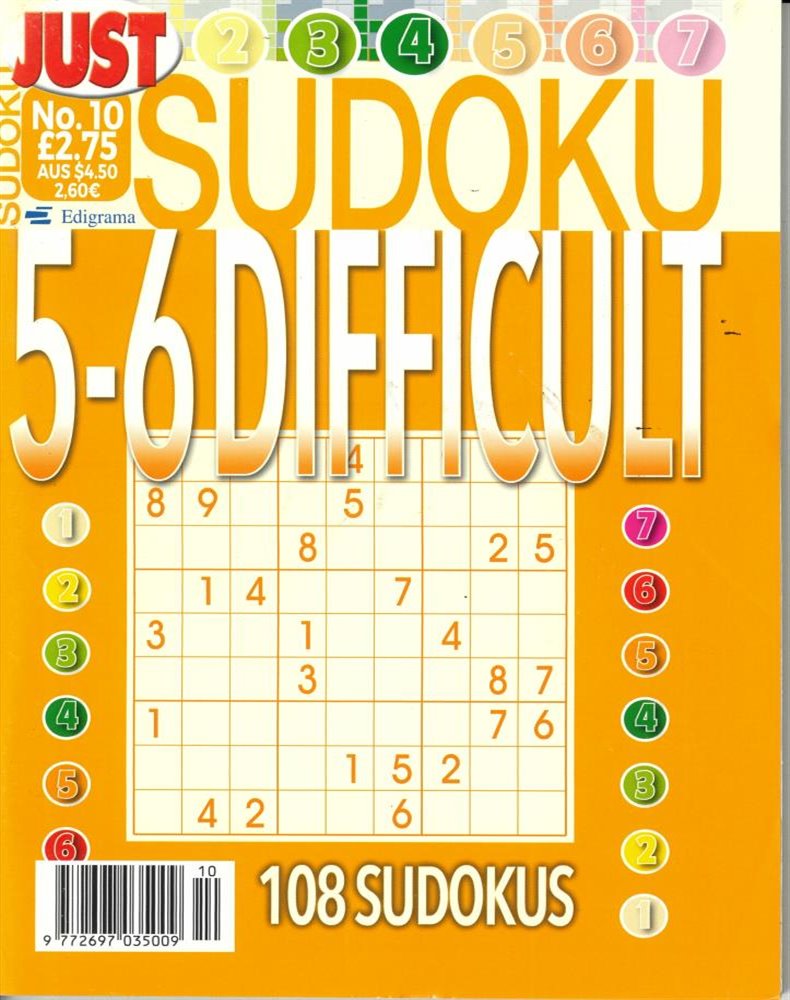 Just Sudoku Difficult Magazine Issue NO 10