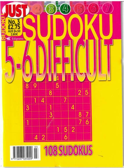 Just Sudoku Difficult Magazine