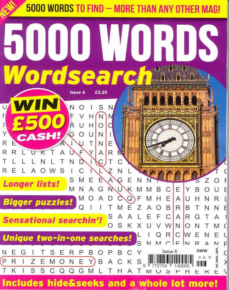 5000 Words Wordsearch Magazine Issue NO 6