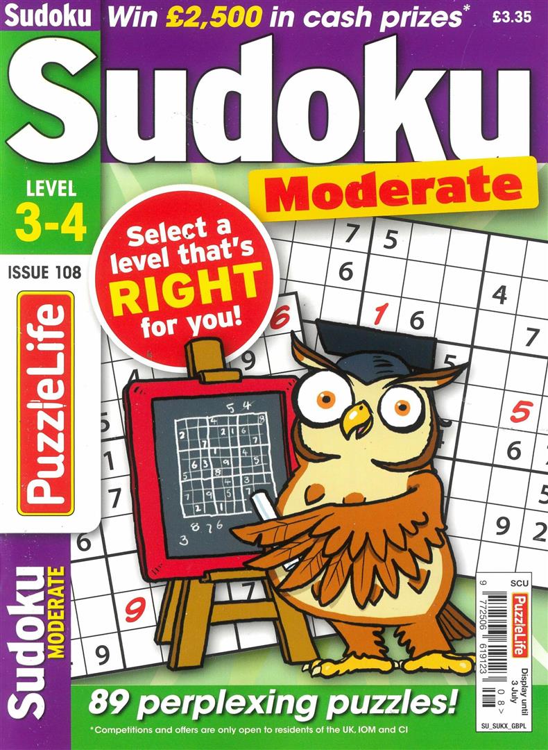 Puzzlelife Sudoku Moderate  - NO 108