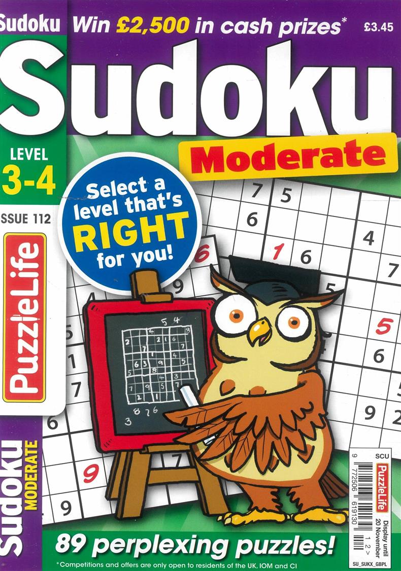 Puzzlelife Sudoku Moderate  - NO 112