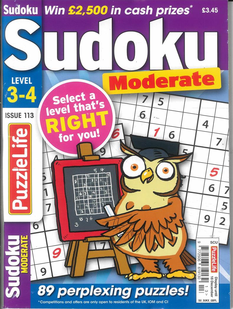 Puzzlelife Sudoku Moderate  - NO 113