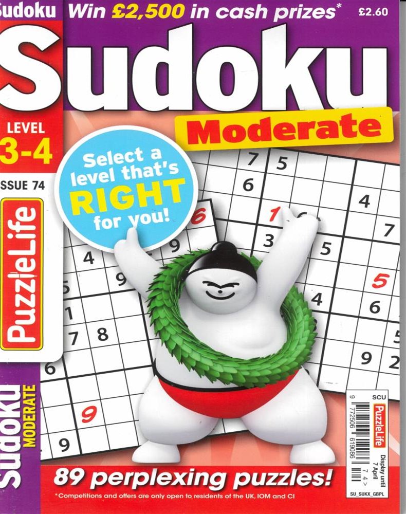Puzzlelife Sudoku Moderate  Magazine Issue NO 74