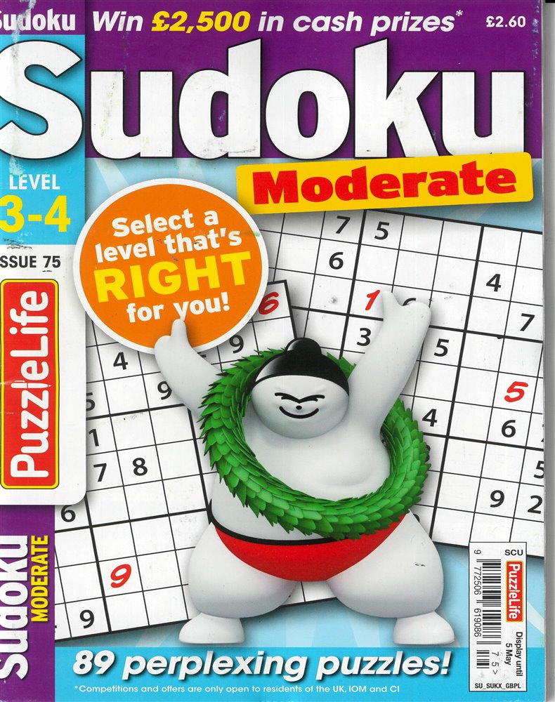 Puzzlelife Sudoku Moderate  Magazine Issue NO 75