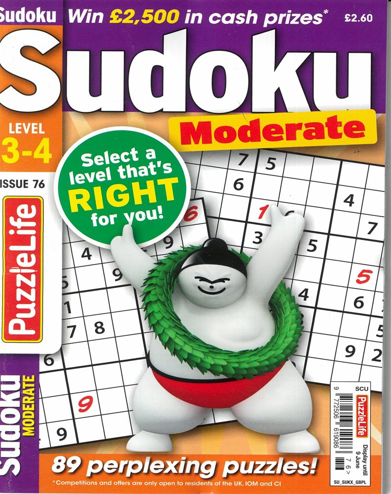 Puzzlelife Sudoku Moderate  Magazine Issue NO 76