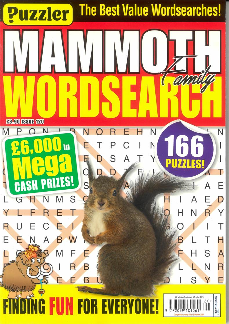 Puzzler Mammoth Family Wordsearch - NO 120