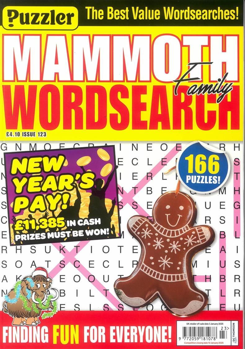 Puzzler Mammoth Family Wordsearch - NO 123
