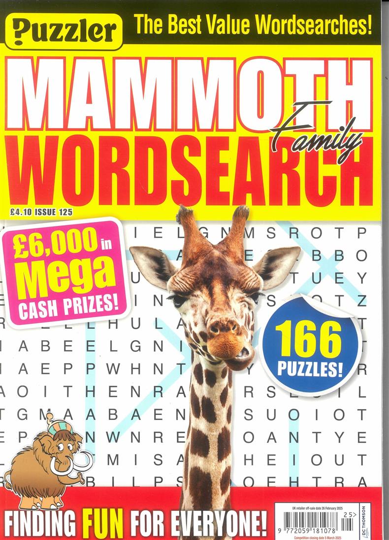 Puzzler Mammoth Family Wordsearch - NO 125