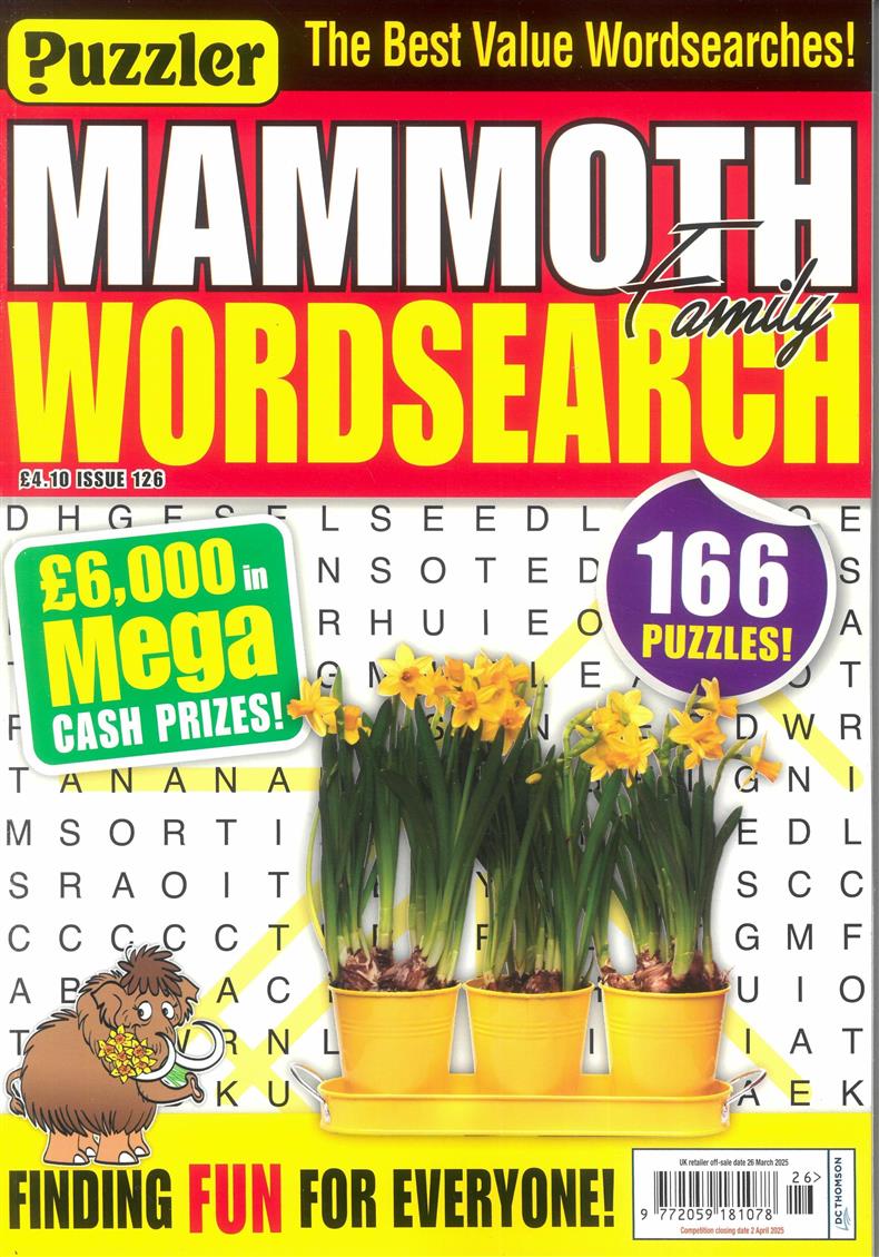 Puzzler Mammoth Family Wordsearch - NO 126