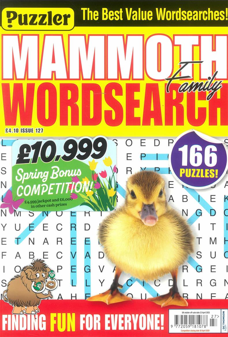 Puzzler Mammoth Family Wordsearch - NO 127