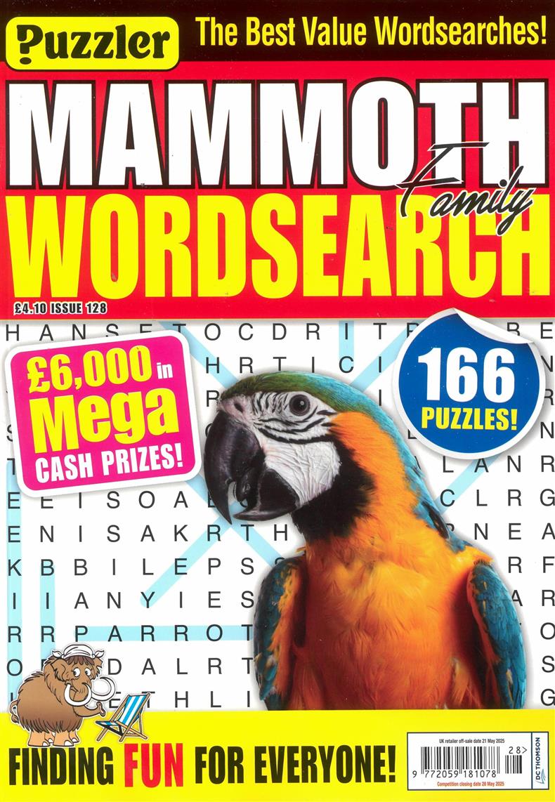 Puzzler Mammoth Family Wordsearch - NO 128